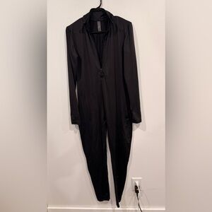 TTFN. Black Long Sleeve Jumpsuit with thumb holes